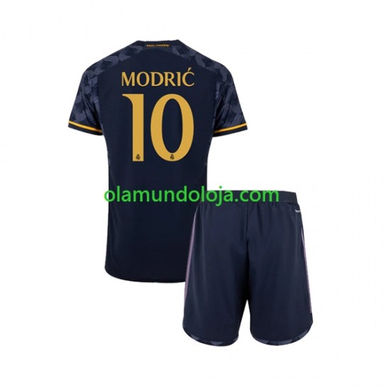 Camisola Real Madrid Modrić Luka 10 Criança Equipamento Segundo 2023-2024 Manga Curta